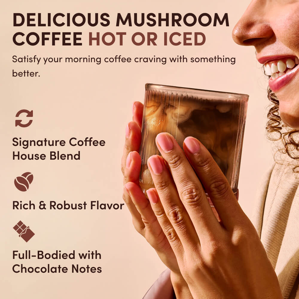 Mushroom Coffee Dark Roast (30 Servings) - Organic Coffee for Everyday Wellness