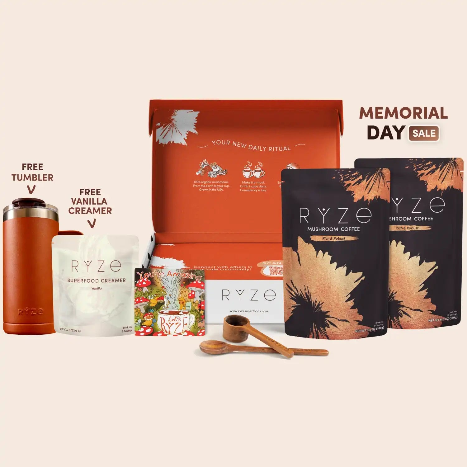 Mushroom Coffee Dark Roast Starter Kit (60 servings) - Smooth Taste Coffee