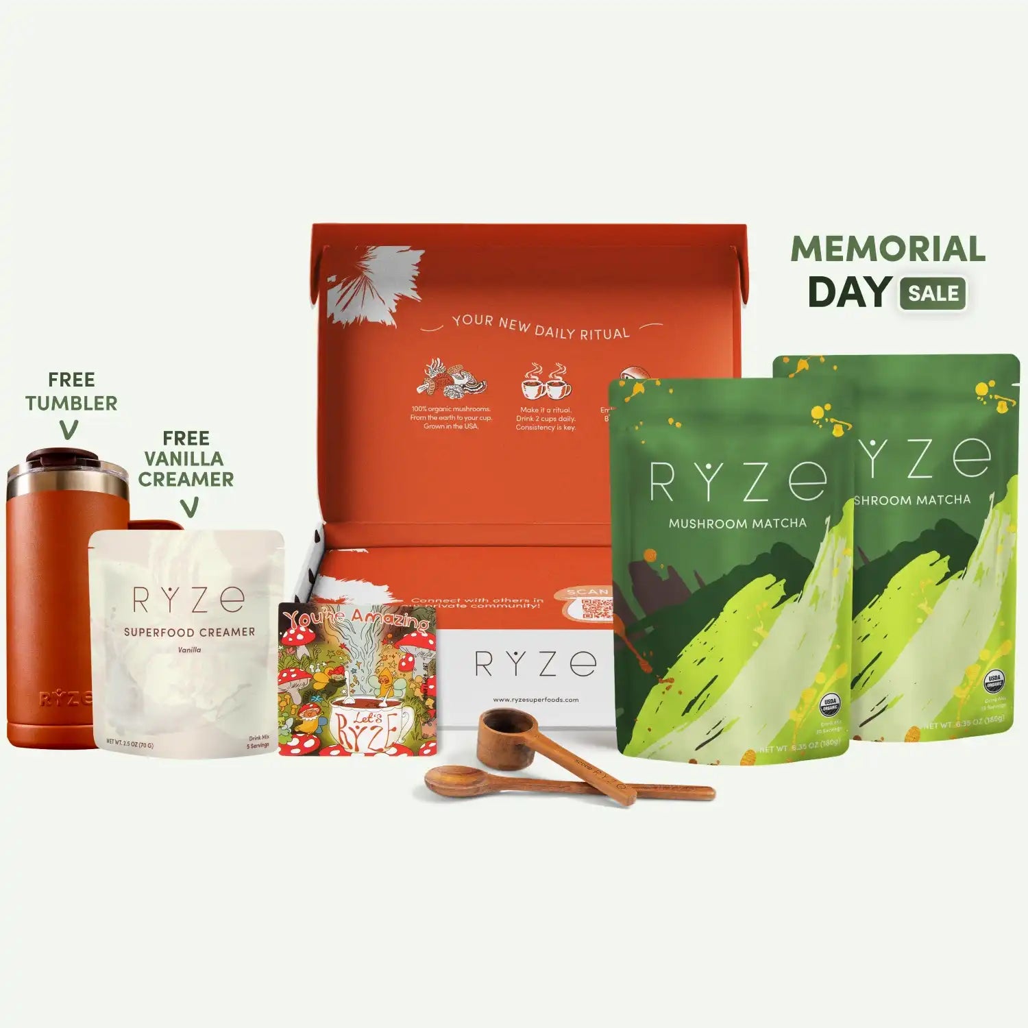 Mushroom Matcha Starter Kit (60 Servings) - Smooth Morning Brew