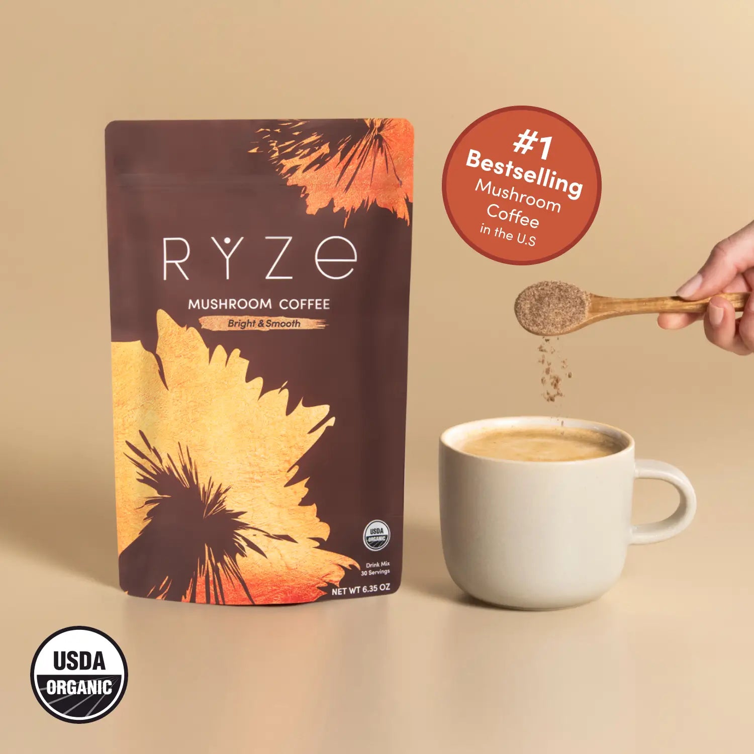 Mushroom Coffee (30 Servings) - Coffee Upgrade for Morning Routine