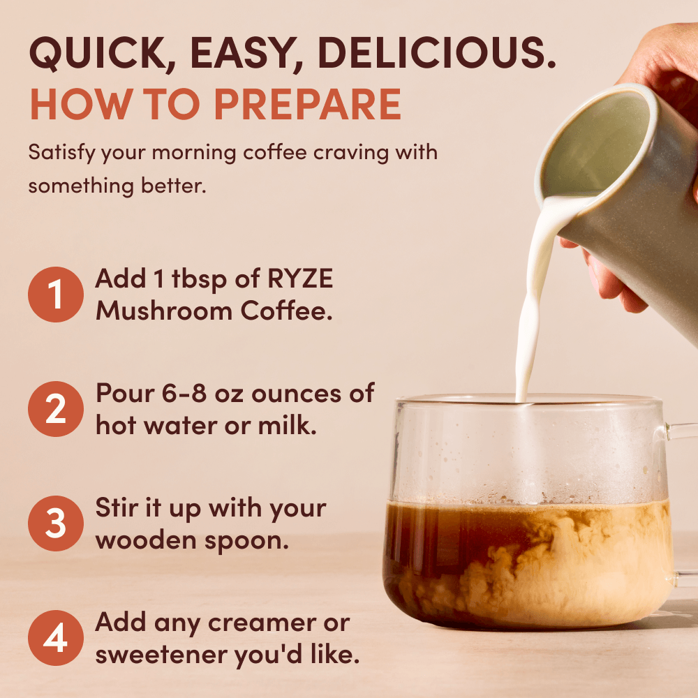 Mushroom Coffee (30 Servings) - Coffee Upgrade for Morning Routine